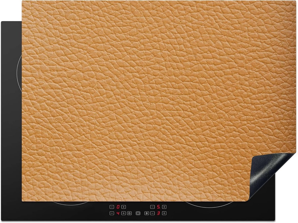 SnelShoppen - Inductiekookplaat Beschermer 71x52cm Keuken Decoratie Antislip Mat - Kunstleer - Structuur - Oranje - Voor Koken en Bescherming