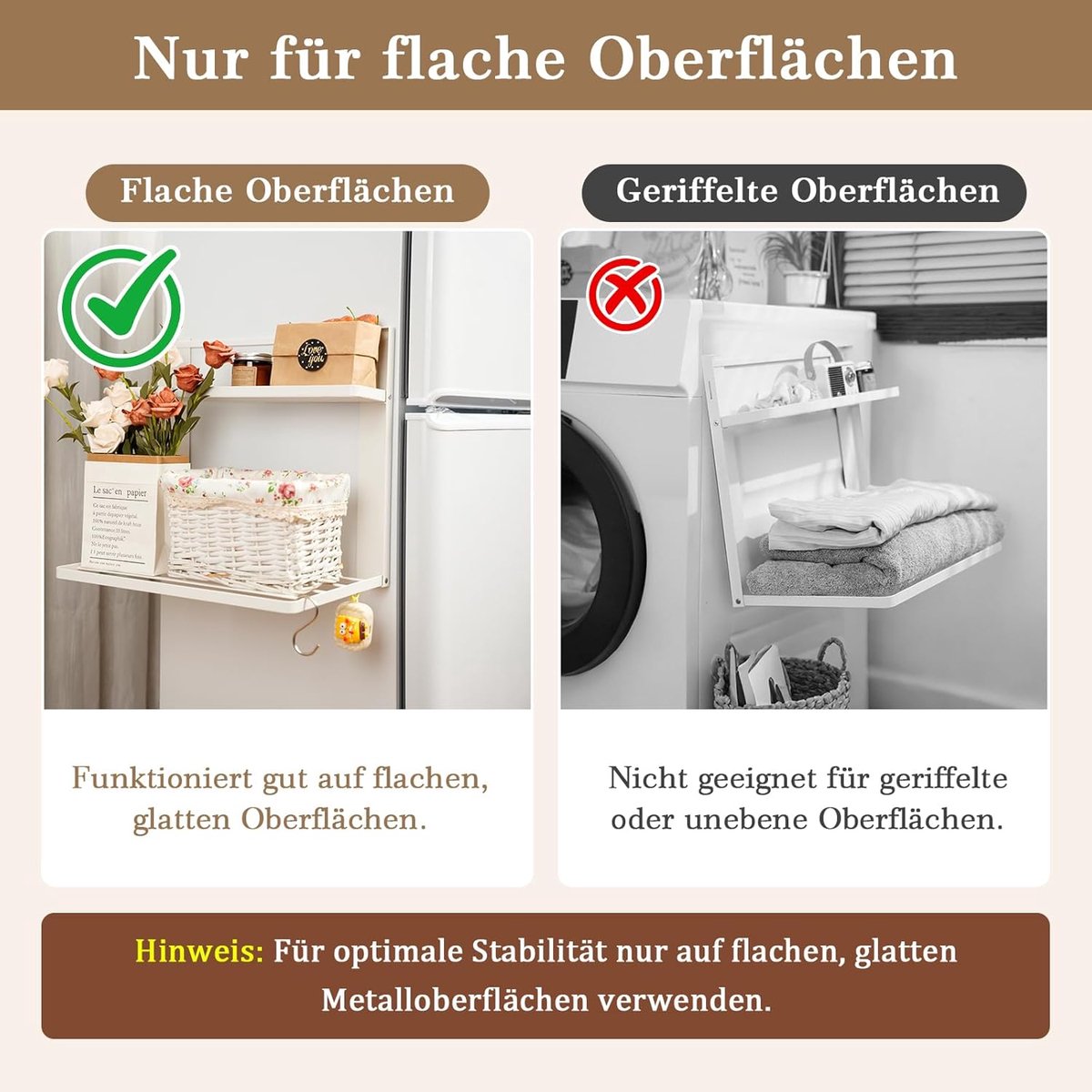SnelShoppen - Magnetische Wasmachine Rack, Dubbel Laags Vouwbaar Magnetisch Rek, Wasmachine Bevestiging voor Droger, Kledinghanger, Opslag voor Vuile