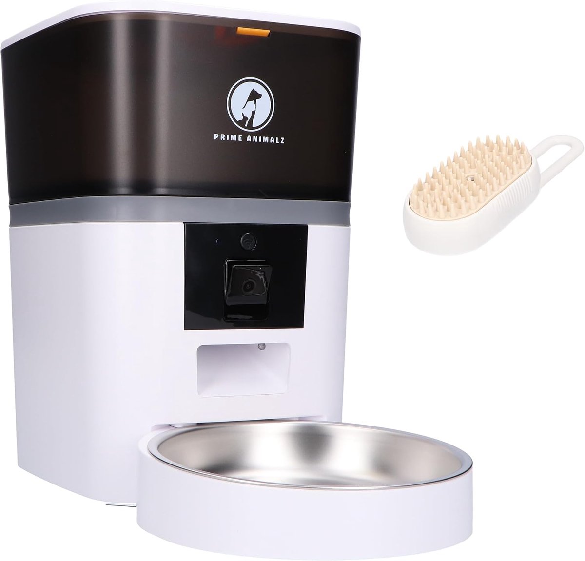 SnelShoppen - Automatische Voedselbak voor Huisdieren met Stoomborstel - Voederdispenser voor Kat en Hond - HD 1080P Camera met Nachtzicht - Twee-weg
