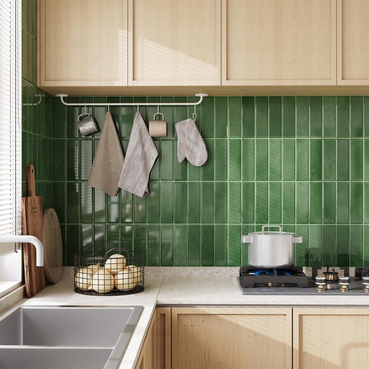 SnelShoppen - Upgrade Dikkere Peel and Stick Wandtegels Backsplash voor Keuken en Badkamer, Zelfklevende Metro Subway Tegels, 3D Stick on Splashback i