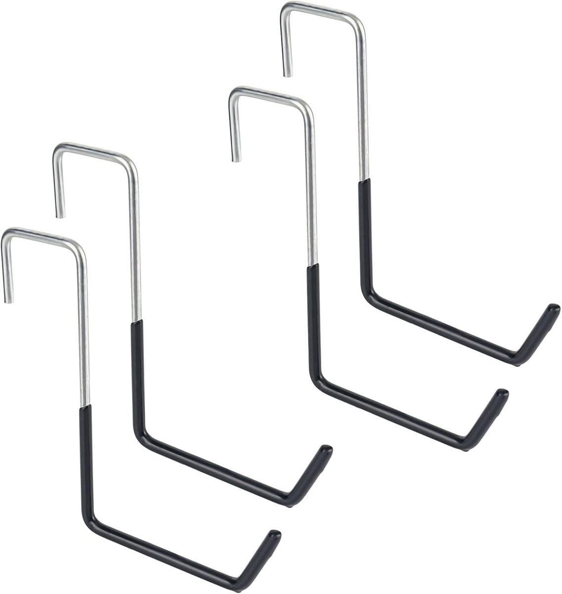 SnelShoppen - Heavy Duty Haken Set van 4 Universele Haken voor Fietsen, Ladders, Garage Opslag, Stalen Haken, Wandgemonteerd, Kledinghanger voor Garag