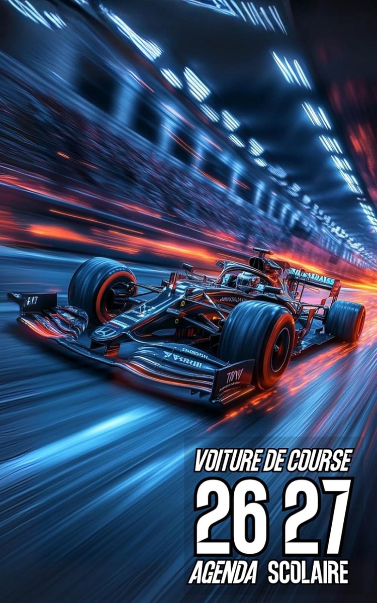SnelShoppen - Agenda Scolaire Voiture de Course 2026-2027 - Organiseer Journalier, 1 Pagina per Dag, Voor Studenten, Primaire, College en Lyceum, Spor