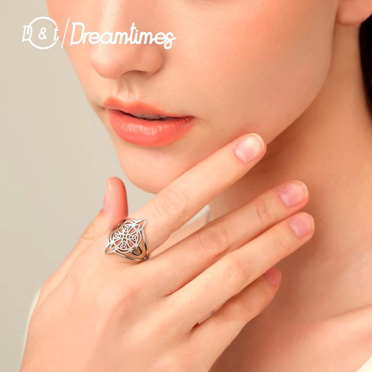 Ring Heksenknoop voor dames, roestvrij staal, Keltische kwartcirkel, ringen, Wicca ring, knoop, heksen, amulet, sieraden, cadeau