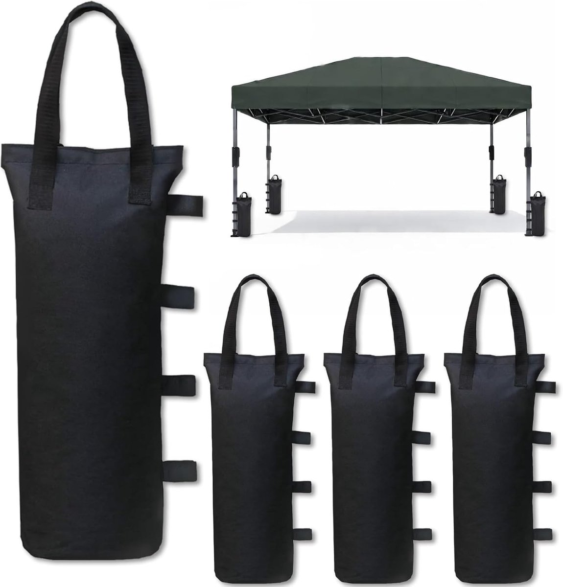 Set van 4 gewichten tuinpaviljoen zandzakken voor kamperen - 10kg