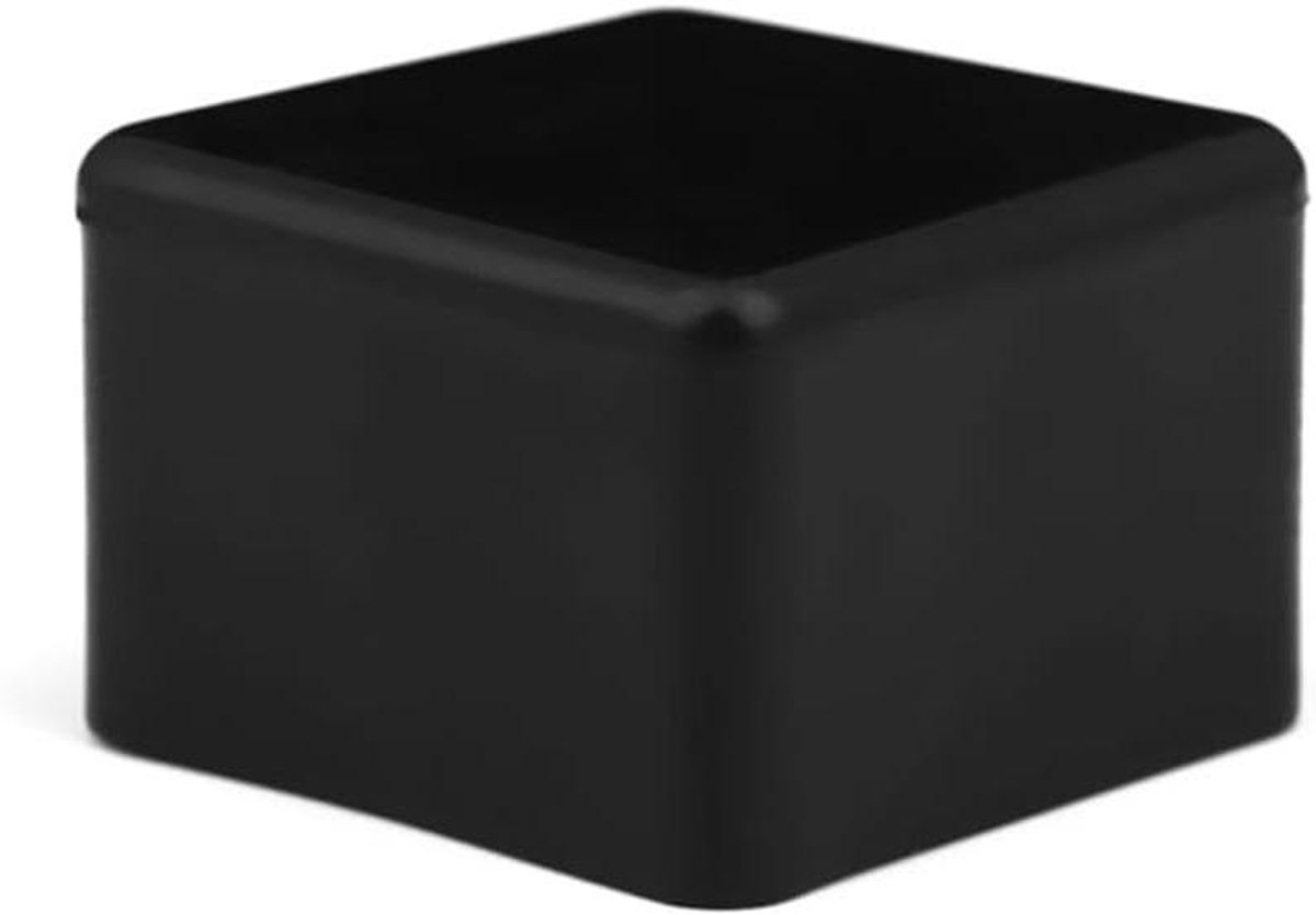 Rubberen stoelpootbeschermers - Meubelbeschermers vloer - Vloer beschermen - Zonder lijm - 22 x 22 mm - Zwart