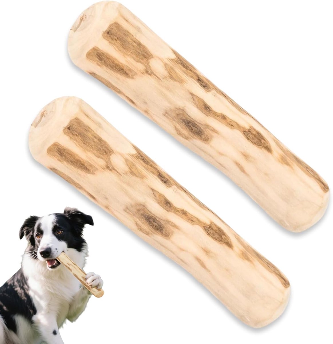 Koffiehout voor honden, set van 2 stuks, natuurlijk kauwhout voor honden en puppy's als kauwspeelgoed voor bezigheid tijdens het spelen, kauwen en dragen in het dagelijks leven