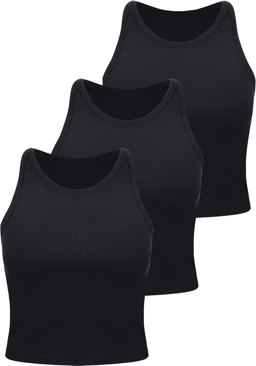 3 stuks lijfjes top crop tanktop