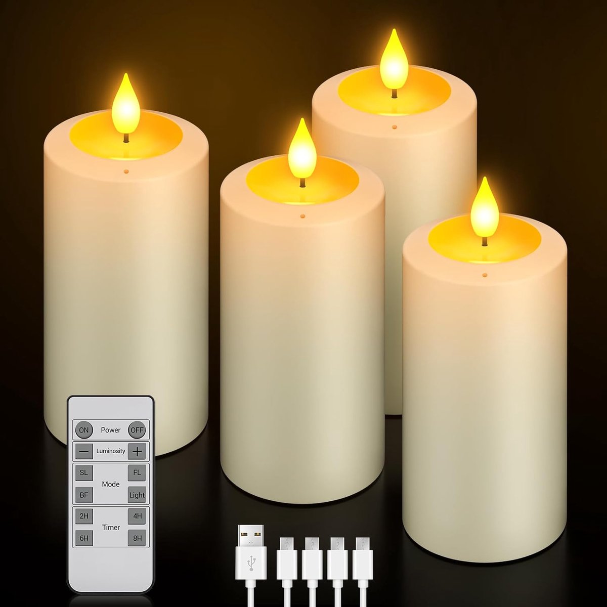 LED kaarsen met afstandsbediening - 4 stuks - flameless met blaasfunctie - sfeervolle decoratie voor elke gelegenheid - ShopVlot