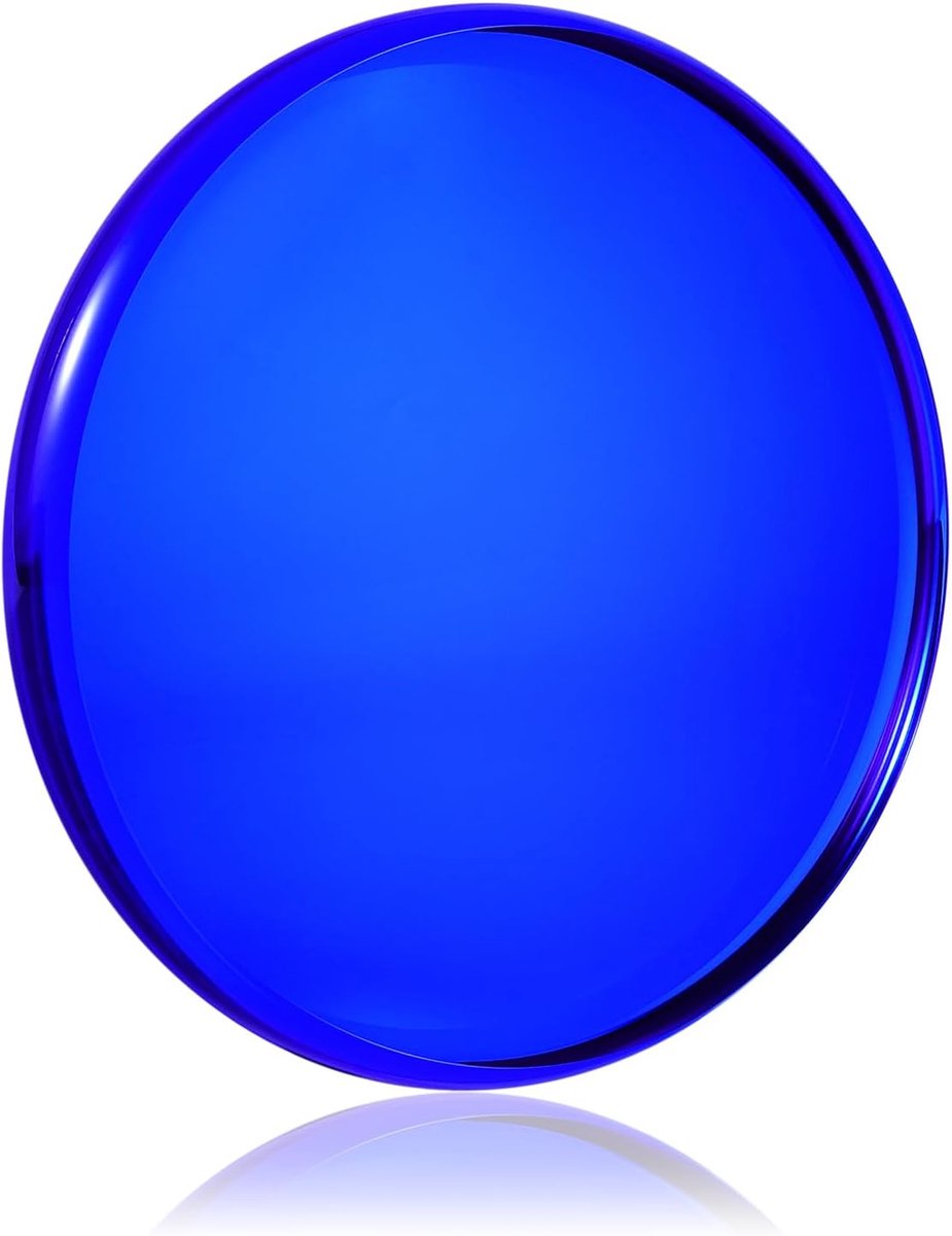 glas gyro basis, dubbele concave kristal, diameter 120 mm (4,72 "), dikte 14 mm (0,55"), gladde, lage wrijving, verlengt spin tijd (L, K9 kristal Blauw)