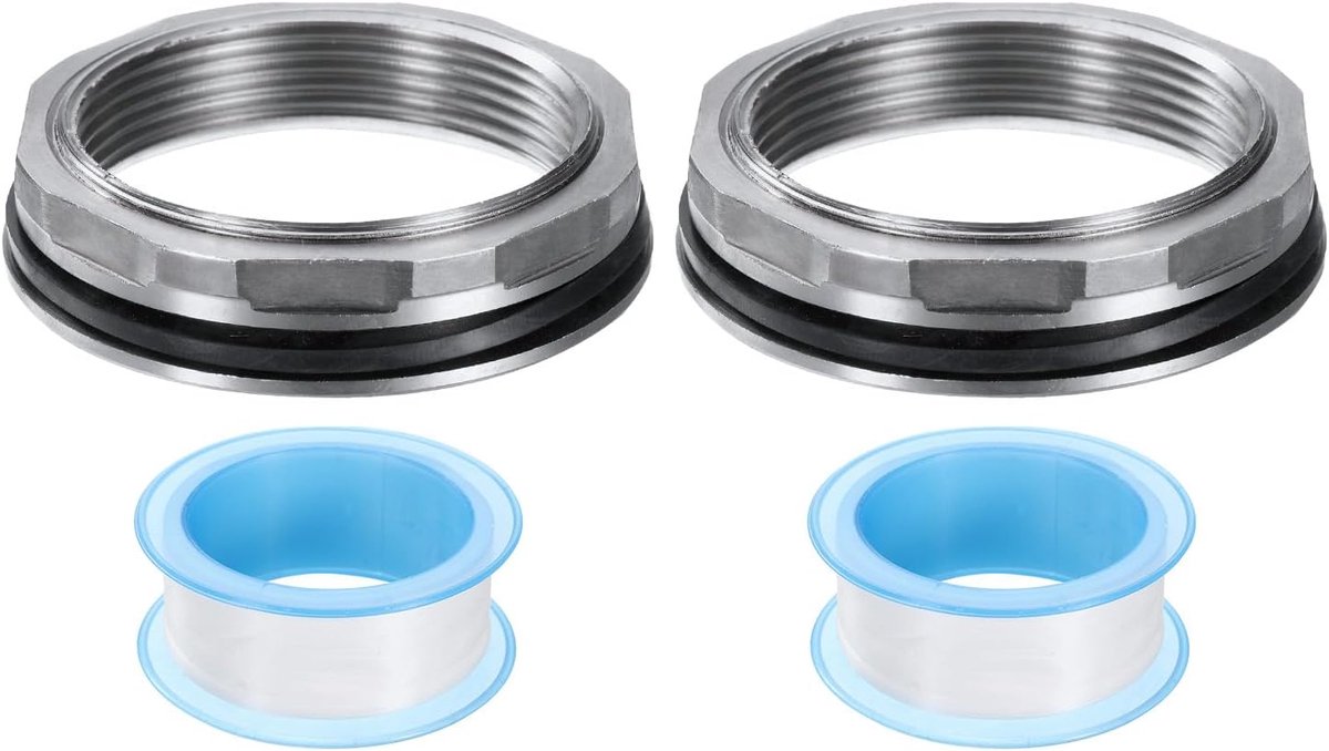 2 stuks wandaansluiting 5 cm vrouwelijk roestvrij staal 304 aansluiting watertank adapter watertank buisconnector met afdichtband voor watertank badkuip