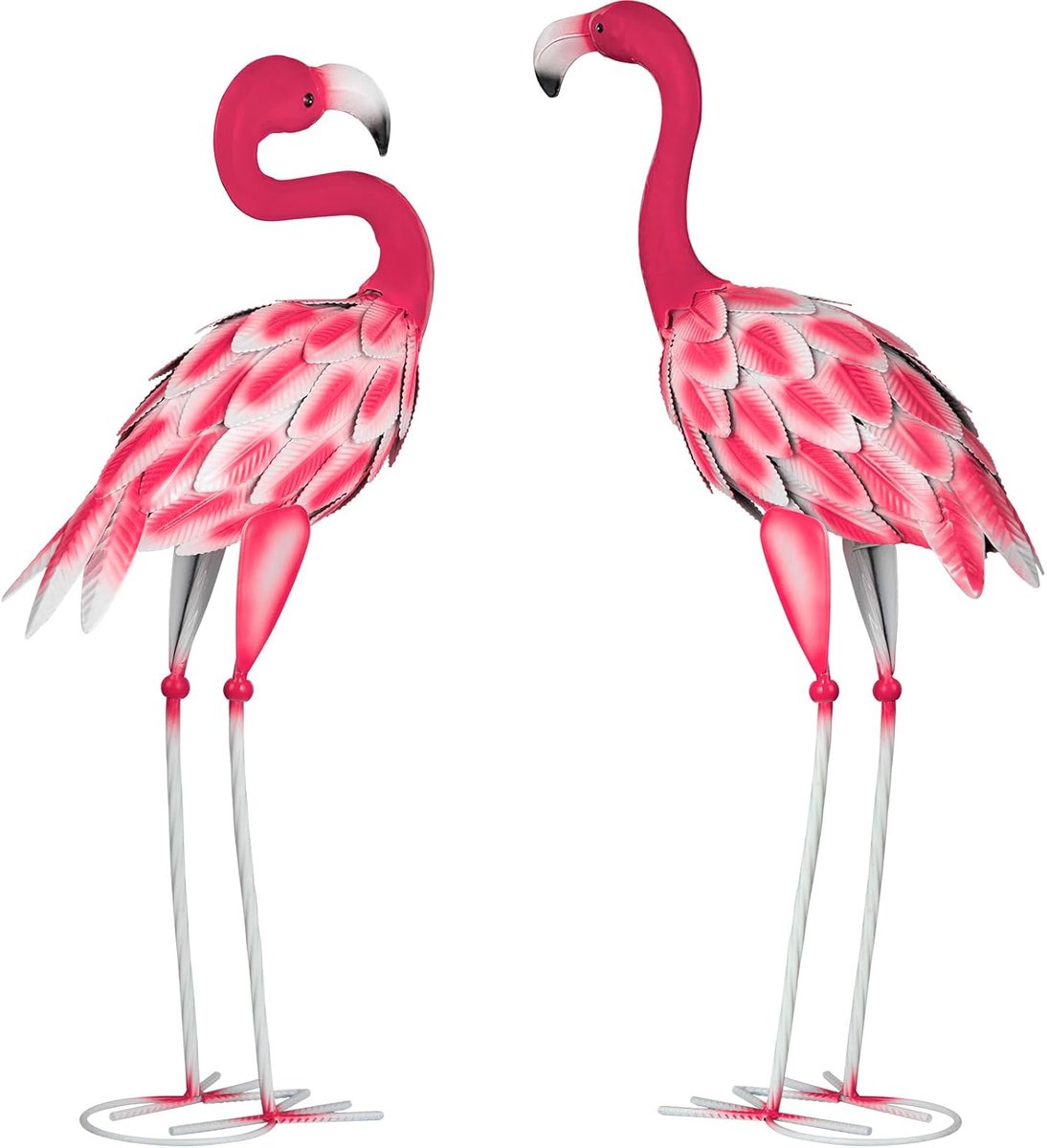 Beelden, metalen flamingo tuinsculpturen voor buiten, huis, terras, gazon, achtertuin, decoratie