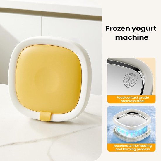 IJsroller - Dessert Maker - Desserts Maken - Zonder Elektriciteit - 227x227x43 cm - Geel — afbeelding 3