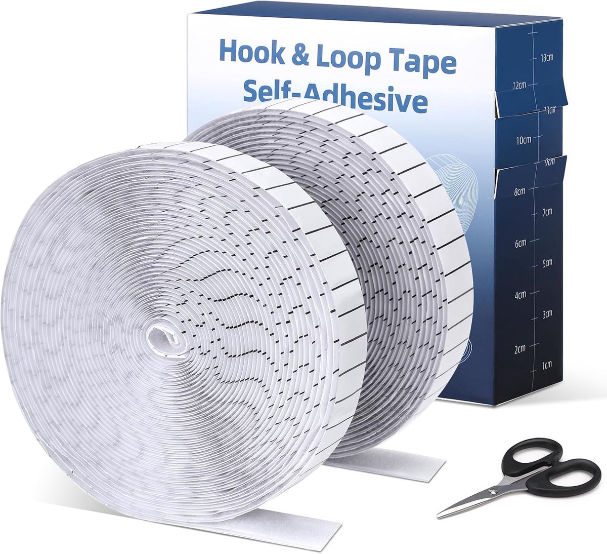 Lijmstrips 2 Rollen (8 m x 2 cm) - Haak en lus strips - Inclusief schaar - Perfect voor DIY en wandmontage - ShopVlot