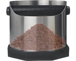 Espresso Knock Box - Koffiedik Bak - Espresso Bereiding - Geluidsreducerend Ontwerp - 750ml - Zilver