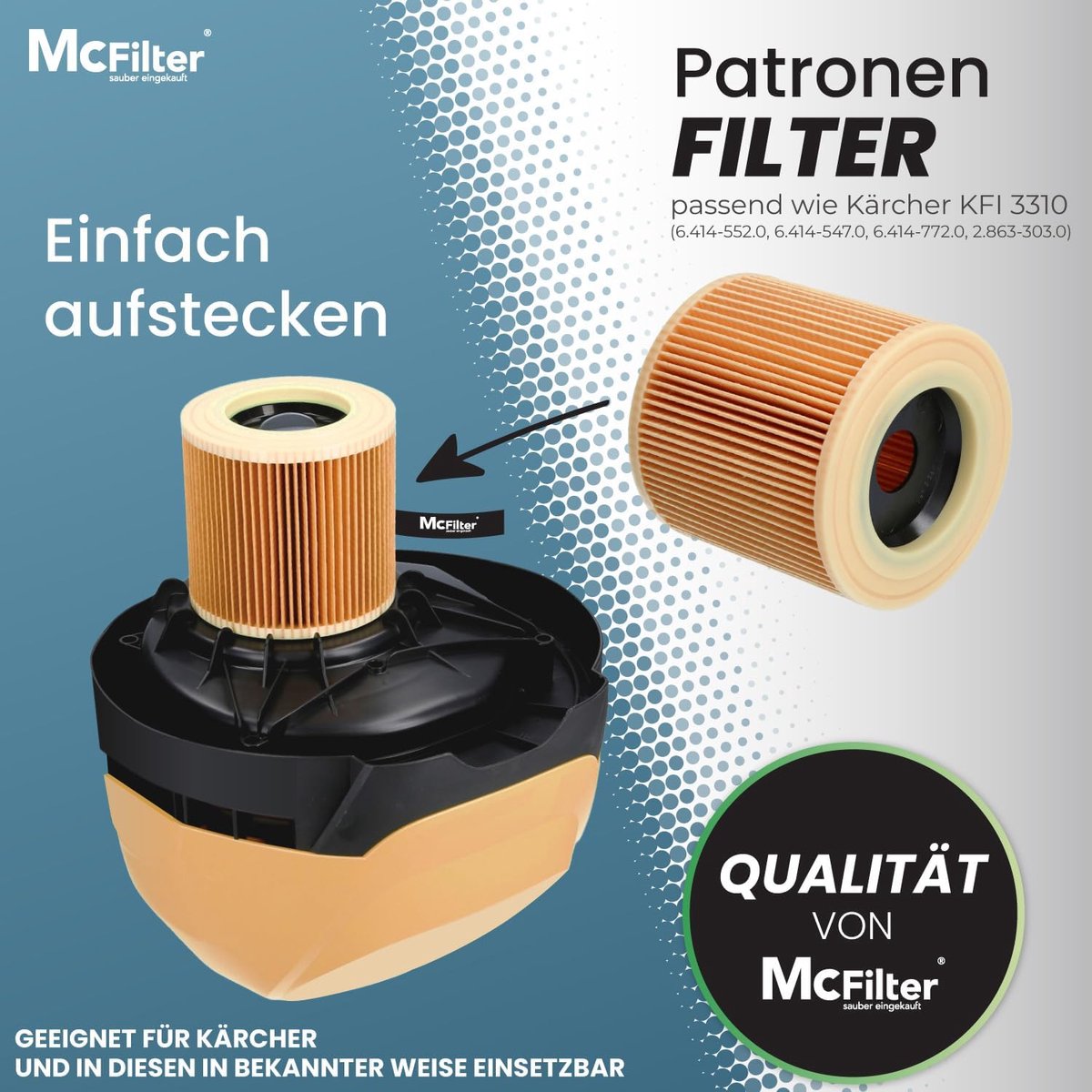 SnelShoppen - 10 Fleece Stofzuigerzakken voor Kärcher WD3 Premium, MV3, A2604, A2204, A2254 - Multifunctionele Stofzuiger + 1x Cartridge Filter KA39