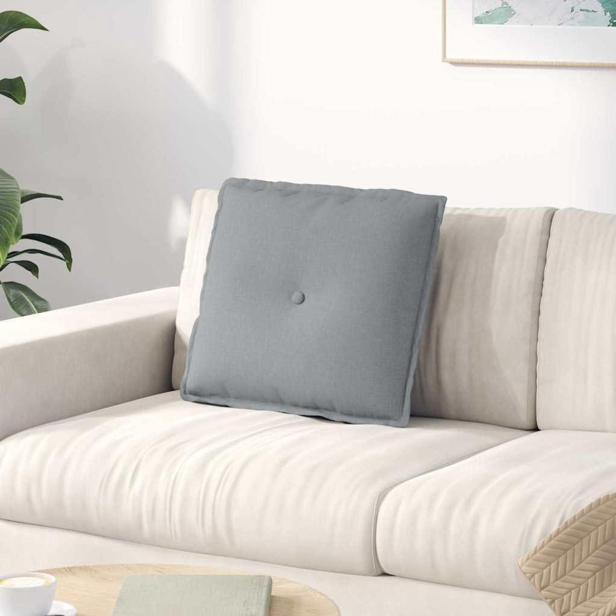 Rugkussen - Leeskussen Bankkussen - Ontspannen Lezen - Zachte Polyester Vulling - 50 x 19 x 45 cm - Lichtgrijs