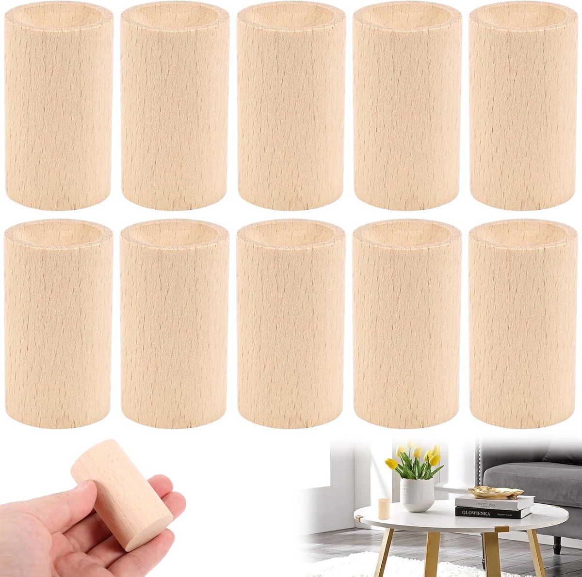 Houten diffuser voor etherische oliën - Geurverspreider - Voor aromatherapie - 10 stuks - Multifunctioneel - Auto, vergaderruimte, thuis en kantoor - Houtsignatuur - Geschikt voor diverse gelegenheden - Natuurlijke kleur.