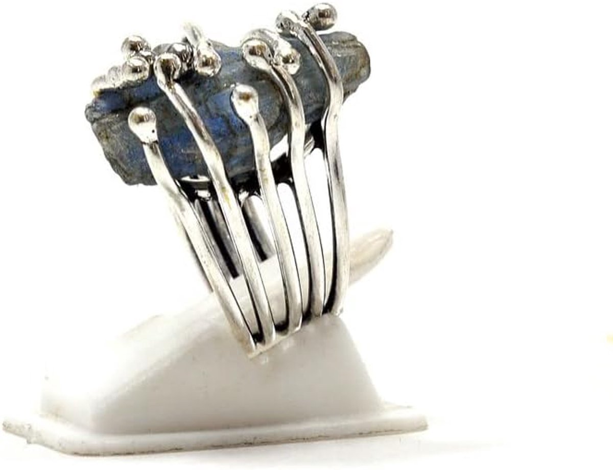 Rock Black Labradorite Handmade Ring Girls Woman's Sterling Silver