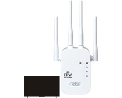Wifi Extender - Signaalversterker Router - Internet Uitbreiden - Dual Band 1200 Mbps - 4 Antennes - Wit
