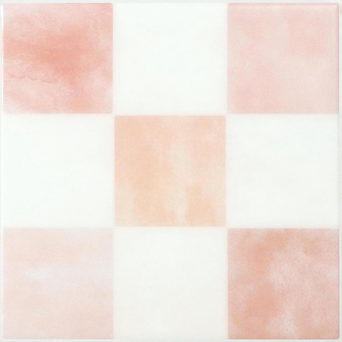 Tiles Plaktegels Zelfklevend, Dambord Roze-Wit, 19,69x19,69 cm Set