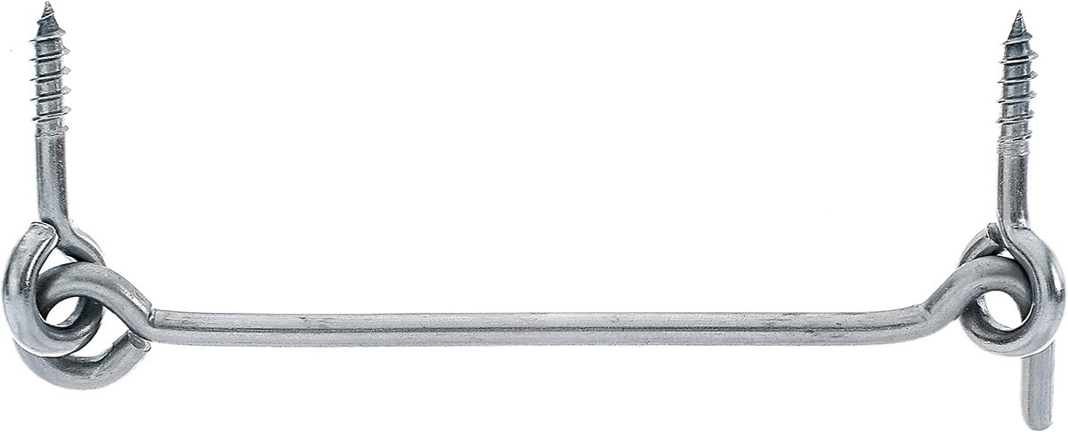 SnelShoppen - Stormhaak RVS 120 mm met Hoekplaten of Oogjes | Hoogwaardige Bevestigingshaak voor Tuin, Camping, en Meer | Ø 4,2 mm