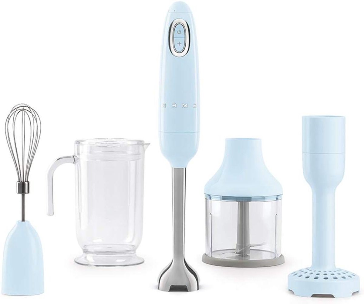 Steel Hand Blender - Keukenmixer Staafmixer - Snel Ingrediënten Mixen - Krachtige 700 Watt Motor - 1.4 Liter Cup - Pastelblauw