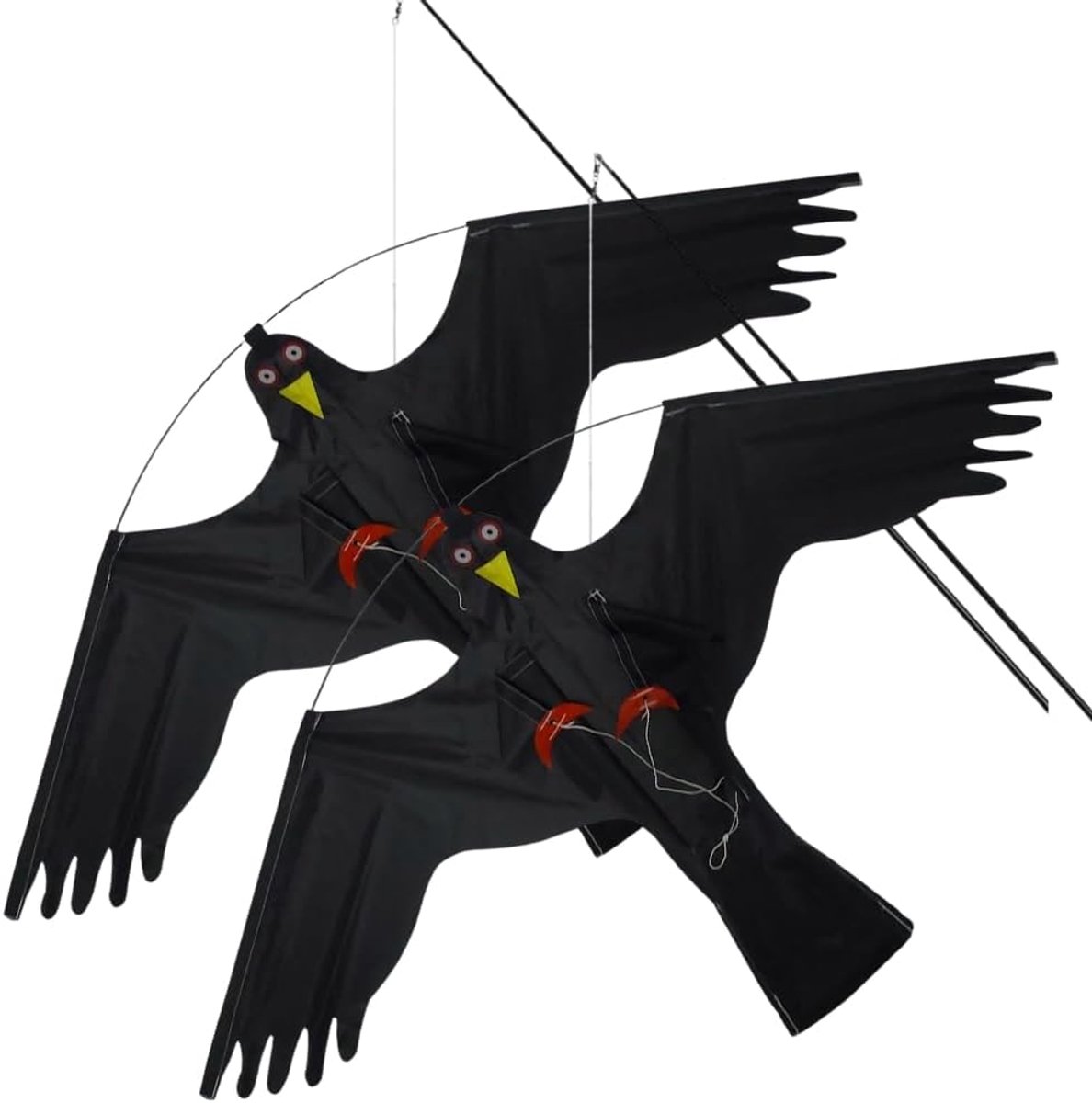 SnelShoppen - HIXA Vogelafschrikker - 7 Meter - 2 Stuks - Duivenafschrikker - Vogelverschrikker - Kraaien - Zwart - Nylon