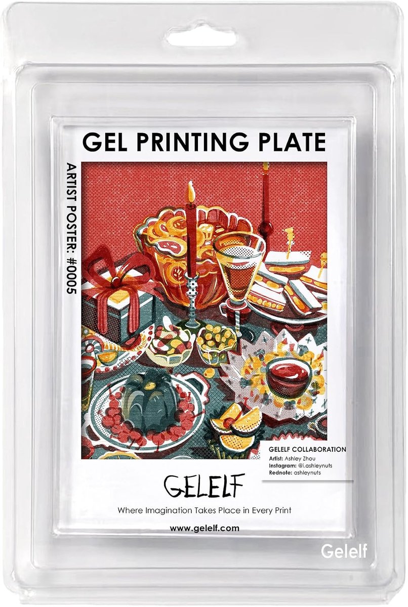 SnelShoppen - GELELF Gel Drukplaat Kit A4 Internationaal - 20 x 28 cm - Handvat voor Eenvoudig Tillen - Art Set voor Beginners en Kunstenaars
