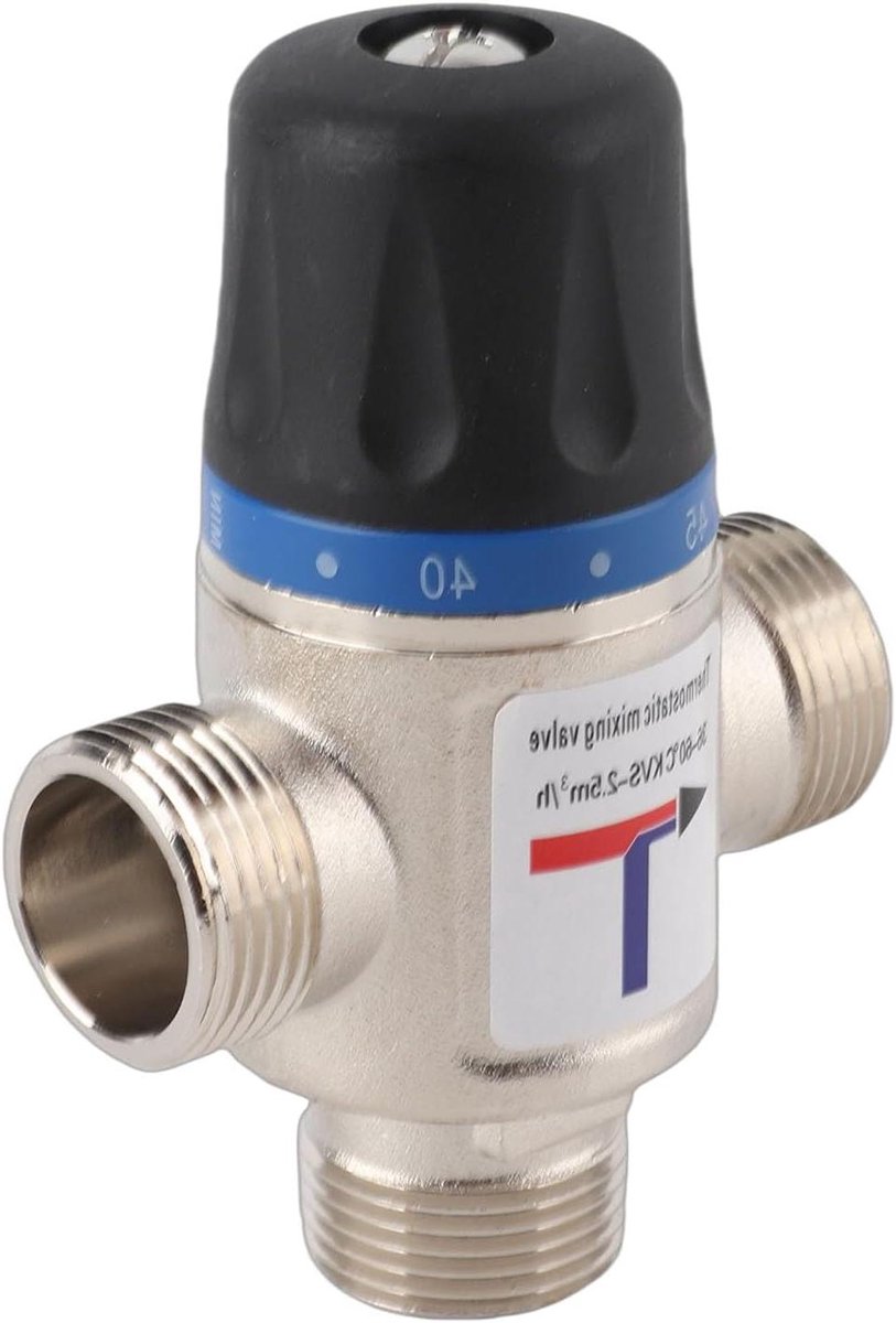 Thermostatische Mengkraan - Mengkraan Thermostaat - Douche Comfort - Anti-verbrandingsbeveiliging - G1" G3/4" - Zilver Zwart