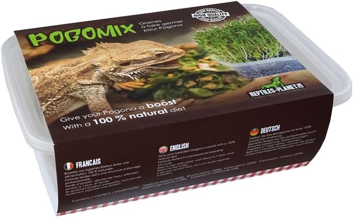 SnelShoppen - Pogomix Mix Zaden voor Baarddragons - 100% Natuurlijke Voeding - Rijk aan Vitamines - Eenvoudig in Gebruik - Perfect voor Huisdieren
