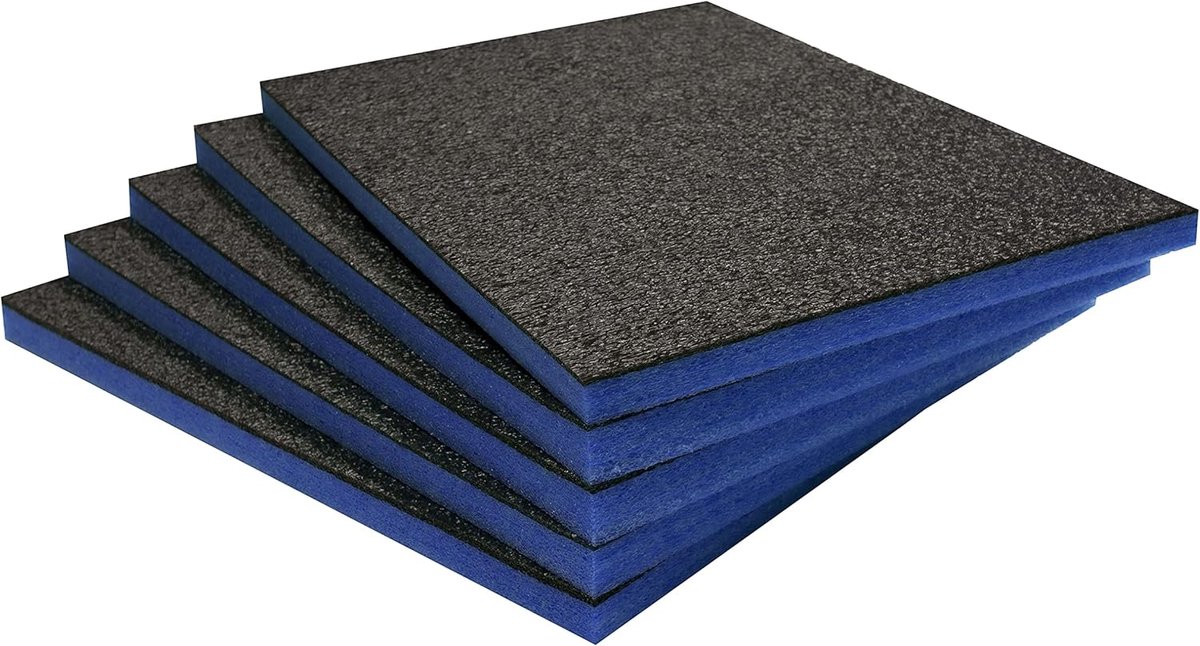 SnelShoppen - Shadow Foam Value Packs - Set van 5 - 600mm x 420mm x 30mm - Snij- en peelfoam voor gereedschapskisten, gereedschapskoffers, vliegdozen