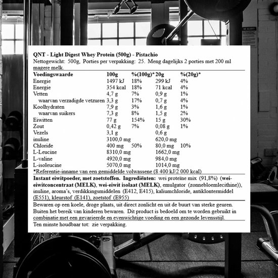 QNT Light Digest Whey Protein - Pistache van Merkloos — afbeelding 4