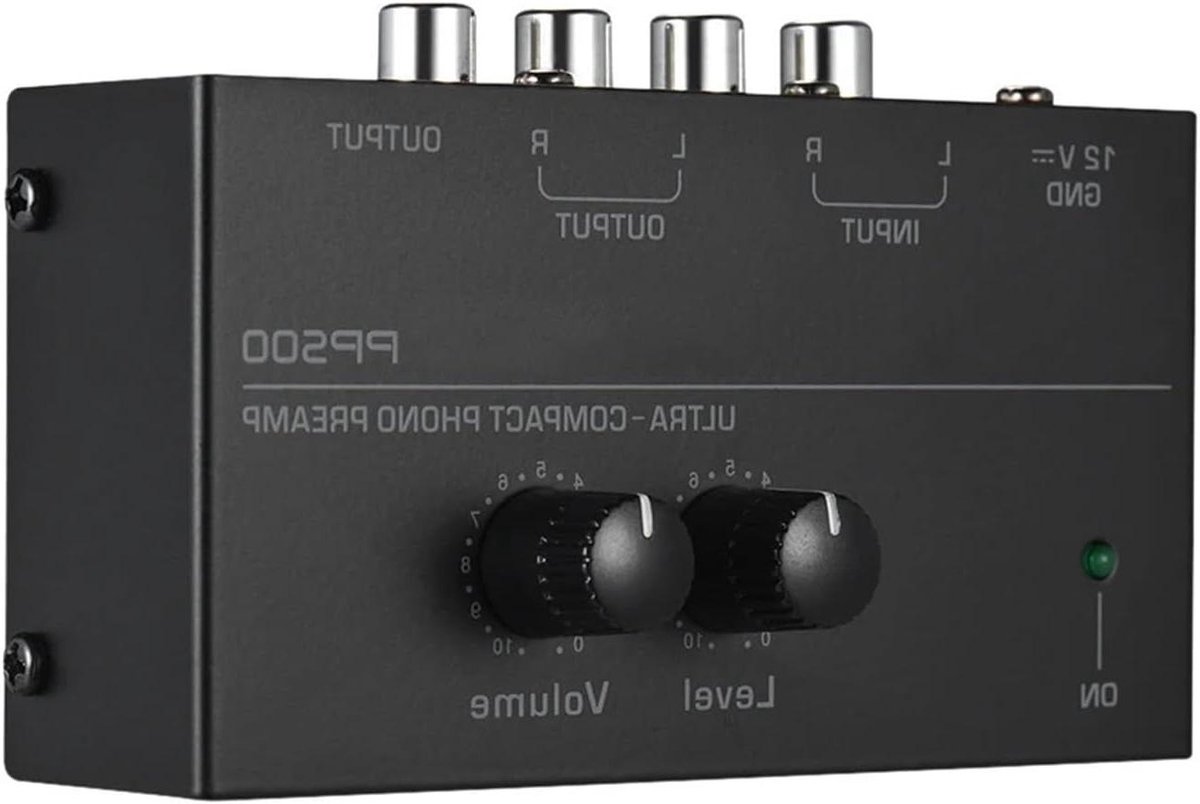 Phono Voorversterker - Platen Speler Versterker - Muziek Luisteren - Ultra Compact Metalen Behuizing - 10.3x5.7x3cm - Zwart