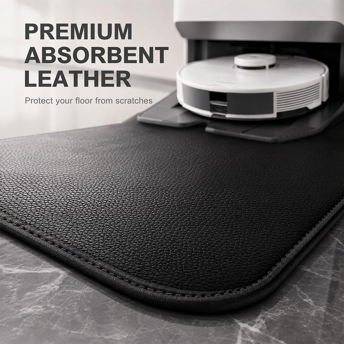 SnelShoppen - Siliconen onderlegger voor robotstofzuiger en dweilrobot, 40 x 50 cm, waterdichte antislipmat, absorberende mat voor laadstations, unive