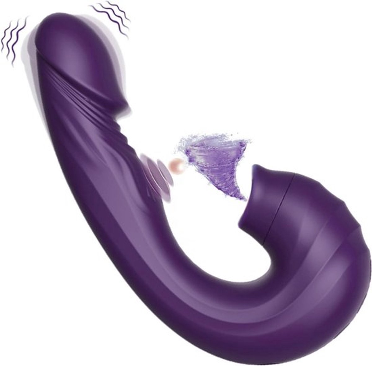 Krachtige Clitoris Zuiger – Sex Toys voor Vrouwen Luchtdruk - Zuigende Masturbator - Sex Toys Femme - Paarse Vibrator - Bewegende Dildo - USB-Oplaadbaar - Waterdicht - Discreet Verzonden