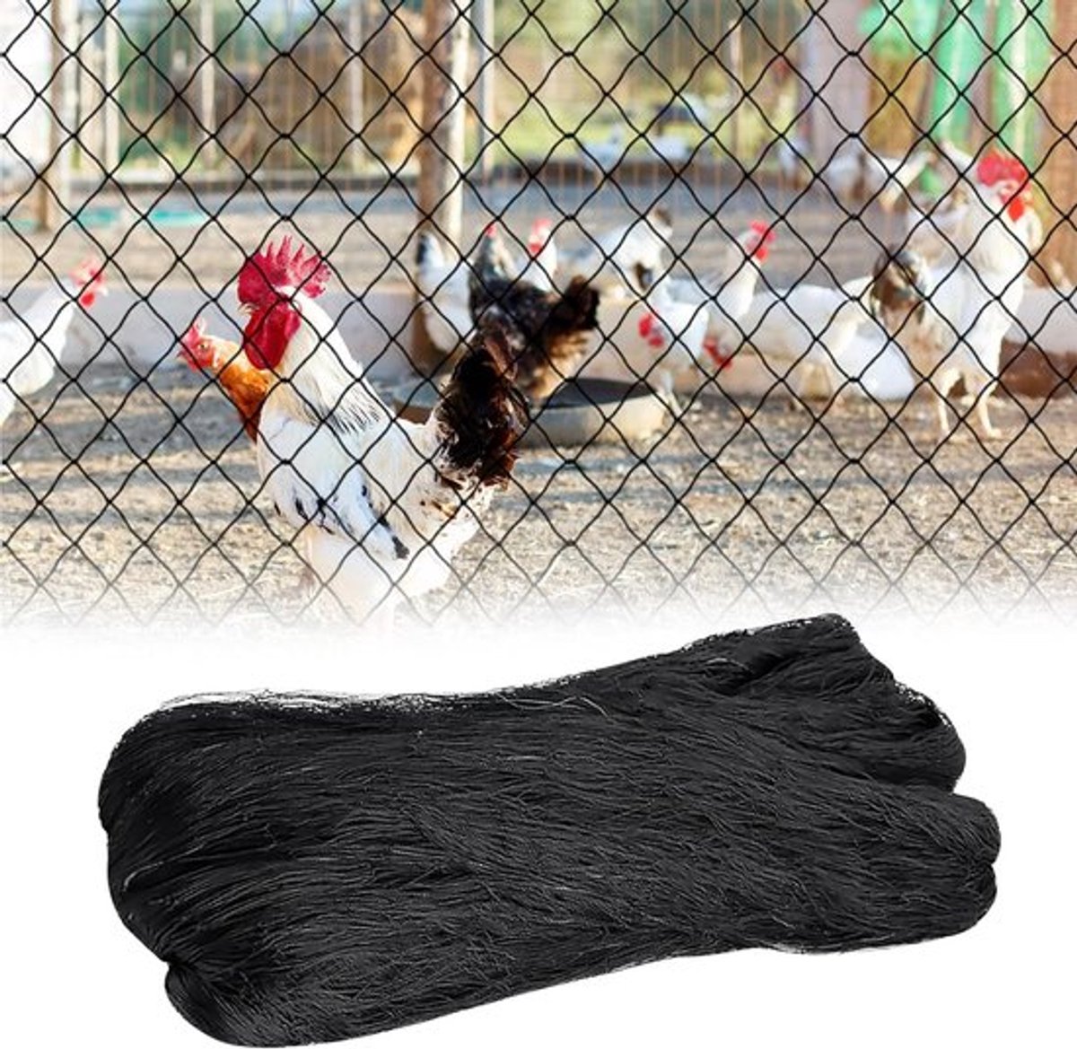 7,5 x 15 m - Vogelnet - Nylon gaas - Vogelbeschermingsnet - voor vogels, kippen, duiven - tuinbeschermingsnet - plantennet - gewasbeschermingsnet - Herbruikbaar - Voor het beschermen van hekken, moestuinen, vijvers - (Maaswijdte - 5 cm) - zwart