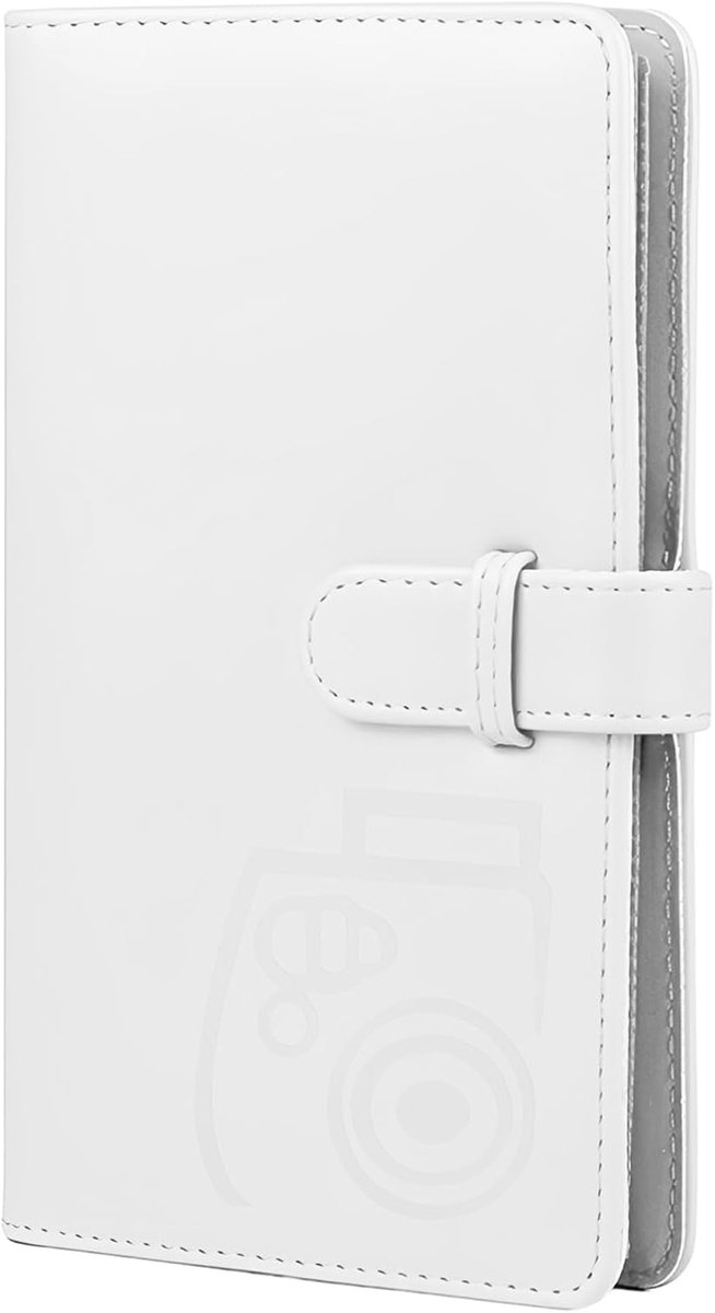 SnelShoppen - 96 Pocket Foto Album Geschikt voor Instax Mini 11/8/9/7s/25/70/90, PU Leder Foto Boek voor Polaroid, Wit, Compact Met 96 Foto Capaciteit