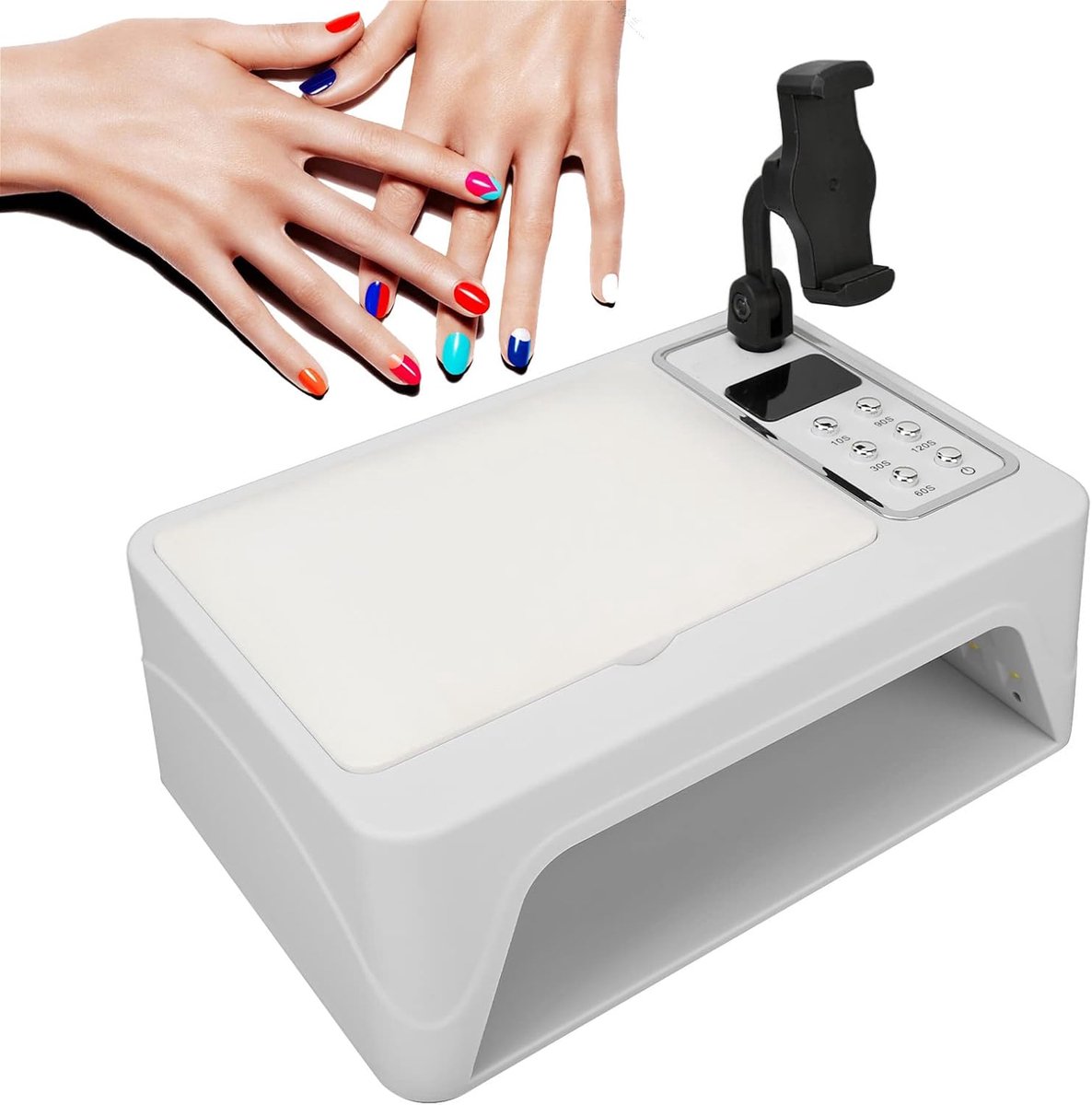 SnelShoppen - 96W Nagellamp, Professionele UV LED Nagelverlichting met 79 Lampjes voor Gel Nagels, Ruime Ontwerp, Snelle Droger met Telefoonstandaard