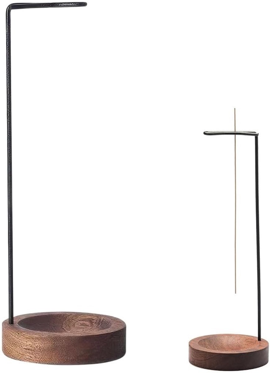 Ronde Houten Wierookhouder met Afneembare Asopvang voor een Rustgevende Sfeer en Aromatherapie