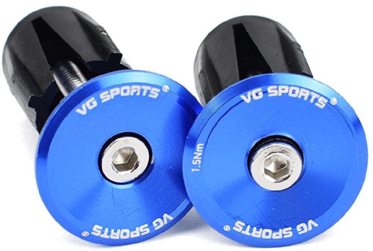 Stuurdoppen Fiets - Stuureindjes Handvatten - Fiets Beschermen - Versterkt Aluminium - 23.75 mm - Blauw