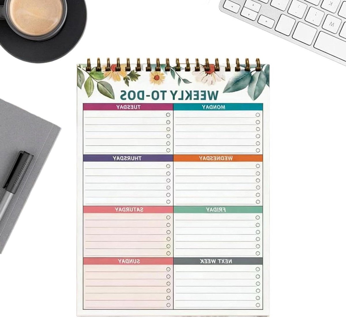 Wekelijkse Kalender - Agenda Pad Planner - Taken Organiseren - Ongedateerd Ontwerp - 28x21.6 cm - A