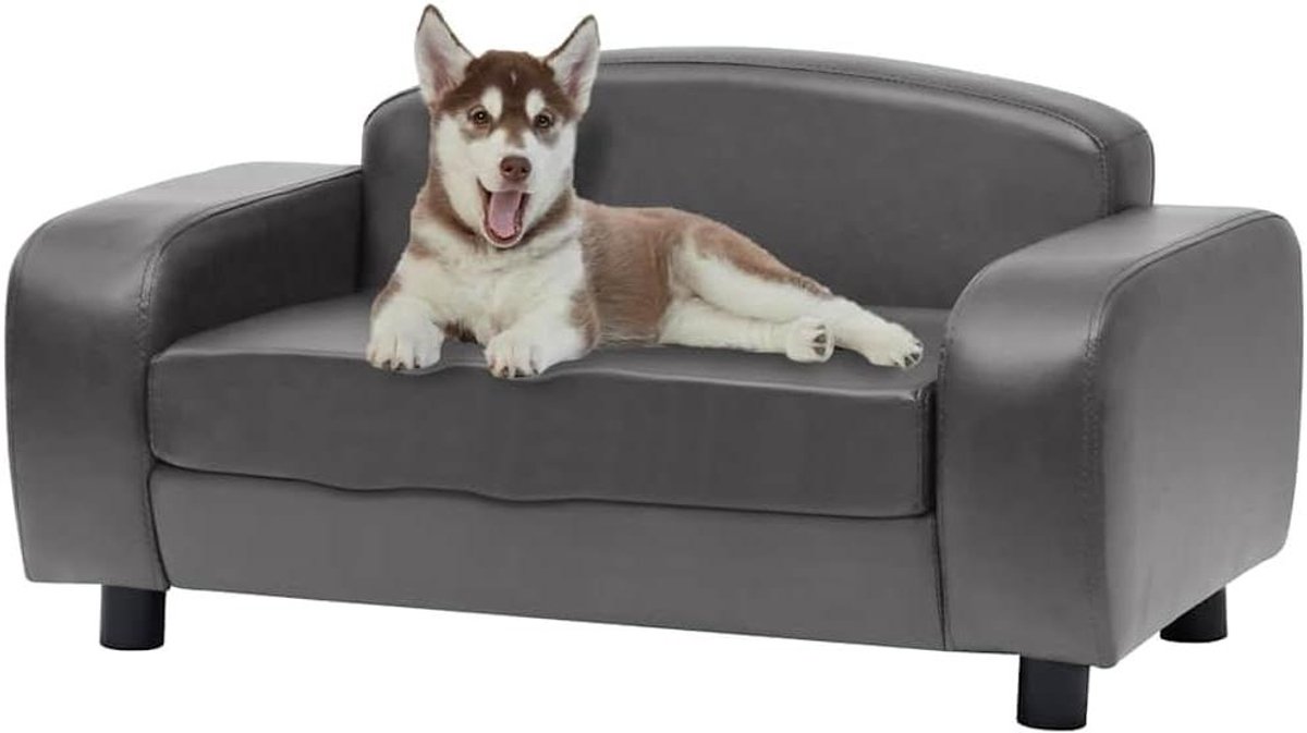 Hondenbank - Hondenbed Bank - Ontspannen Huisdier - Afneembare Wasbare Hoes - 80 x 50 x 40 cm - Grijs