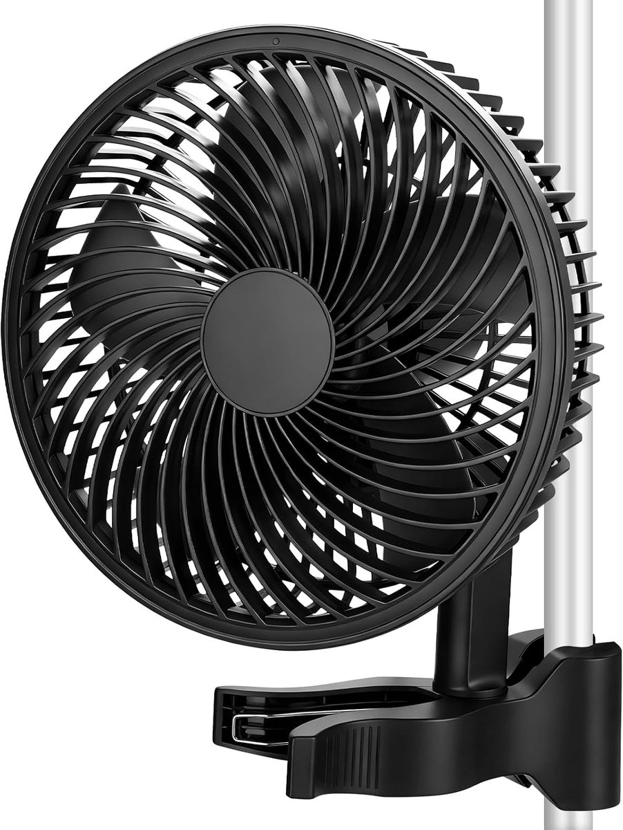 SnelShoppen - Oscillerende Ventilator met Clip, EC-motor, 10 Standen, 15 cm Diameter, 544 m³/h Luchtstroom, 28 dB(A), Stil, Circulatieventilator voor