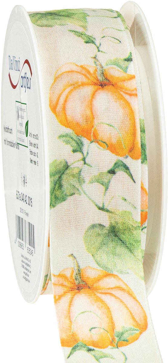 Cadeaulint pompoenlint herfstoranje 40mm 15m