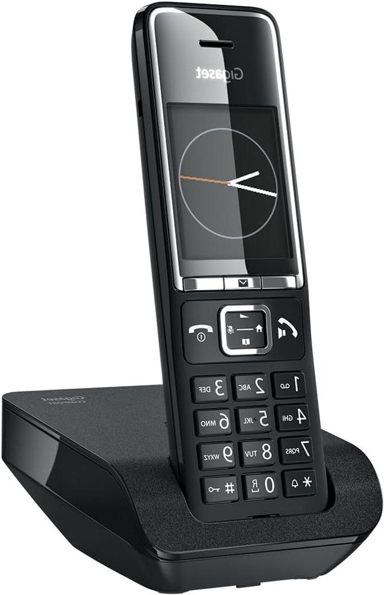 Draadloze DECT Telefoon - Huistelefoon Seniorentelefoon - Thuiscommunicatie - Tijdloos Elegant Design - 22 inch Display - Zwart Chroom