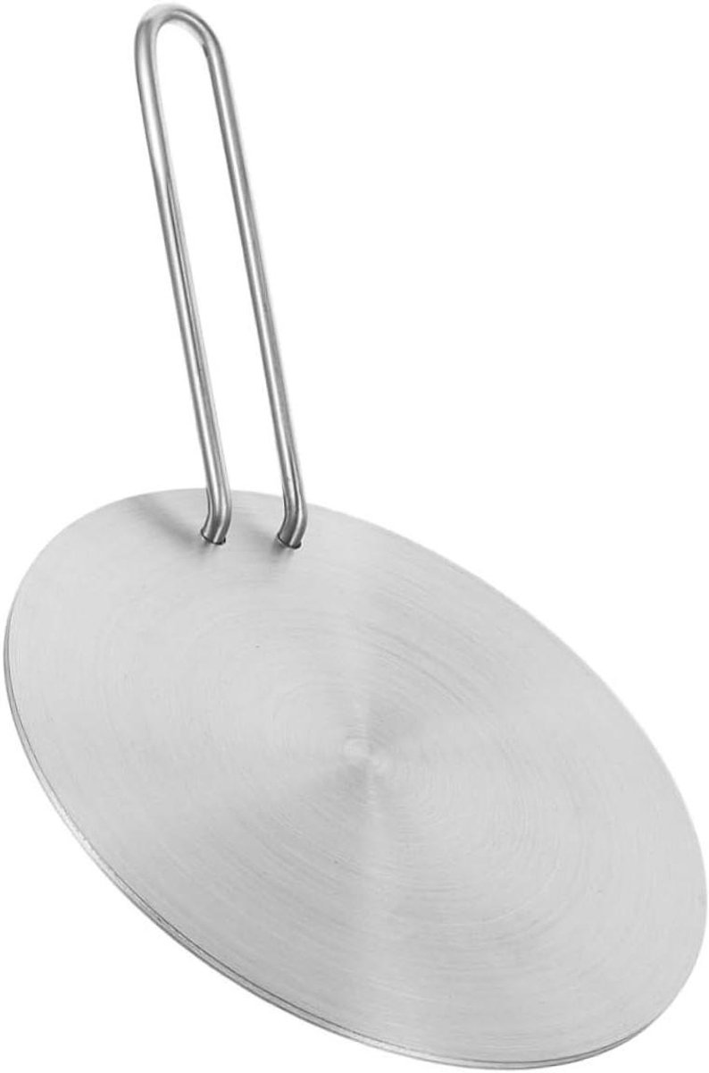 Inductieplaat RVS - Warmteverdeler Kookplaat - Gelijkmatig Verwarmen - Met Afneembare Handgreep - 34 x 21.5 cm - Zilver