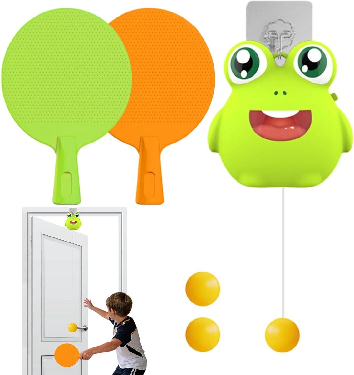 Deur Pong Spel - Tafeltennis Set - Interactief Spelen - Inclusief Ontwerp - 182 x 126 x 84 cm - Kikker