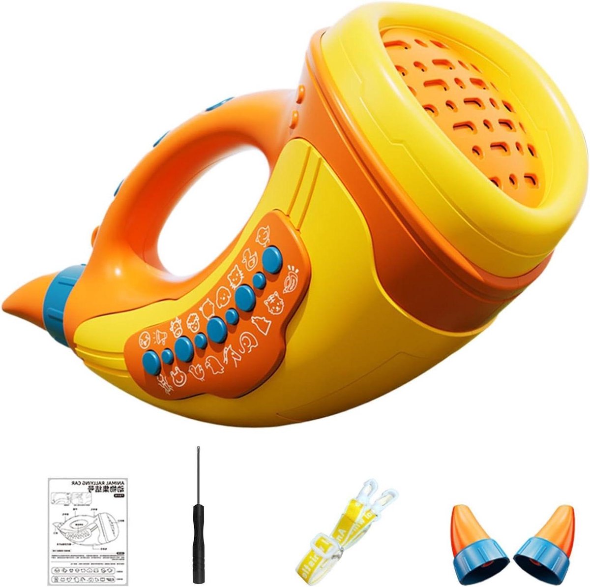 Speelgoedtrompet - Kindertrompet Dierengeluid - Muziek Leren Spelen - Verbeterde Ademhalingsspieren - 192 x 135 x 96 cm - Oranje