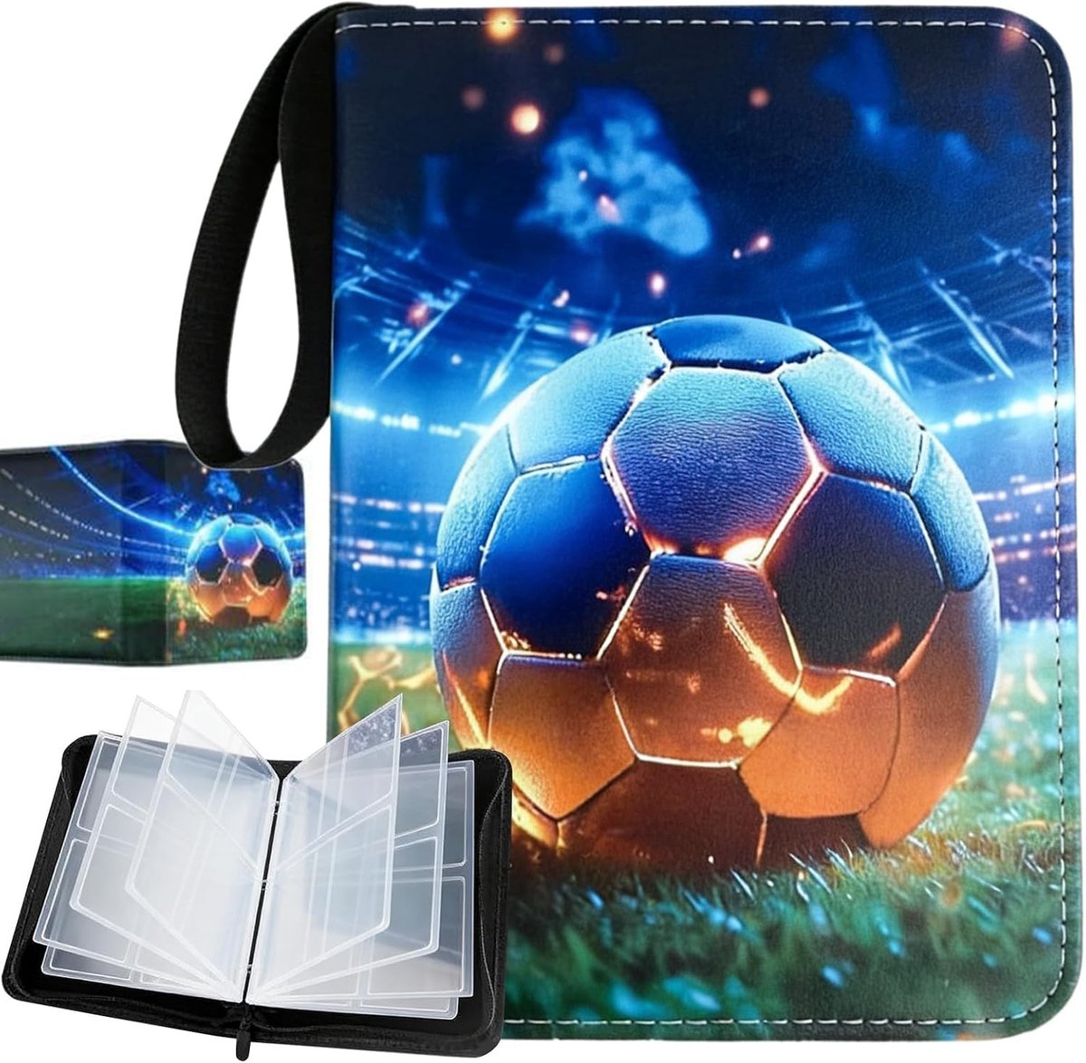 Verzamelalbum voor Voetbalkaarten – Capaciteit van 400 Kaarten – Premium Bescherming met Draagriem – Ideaal Cadeau voor Voetbalfans en Kaartverzamelaars