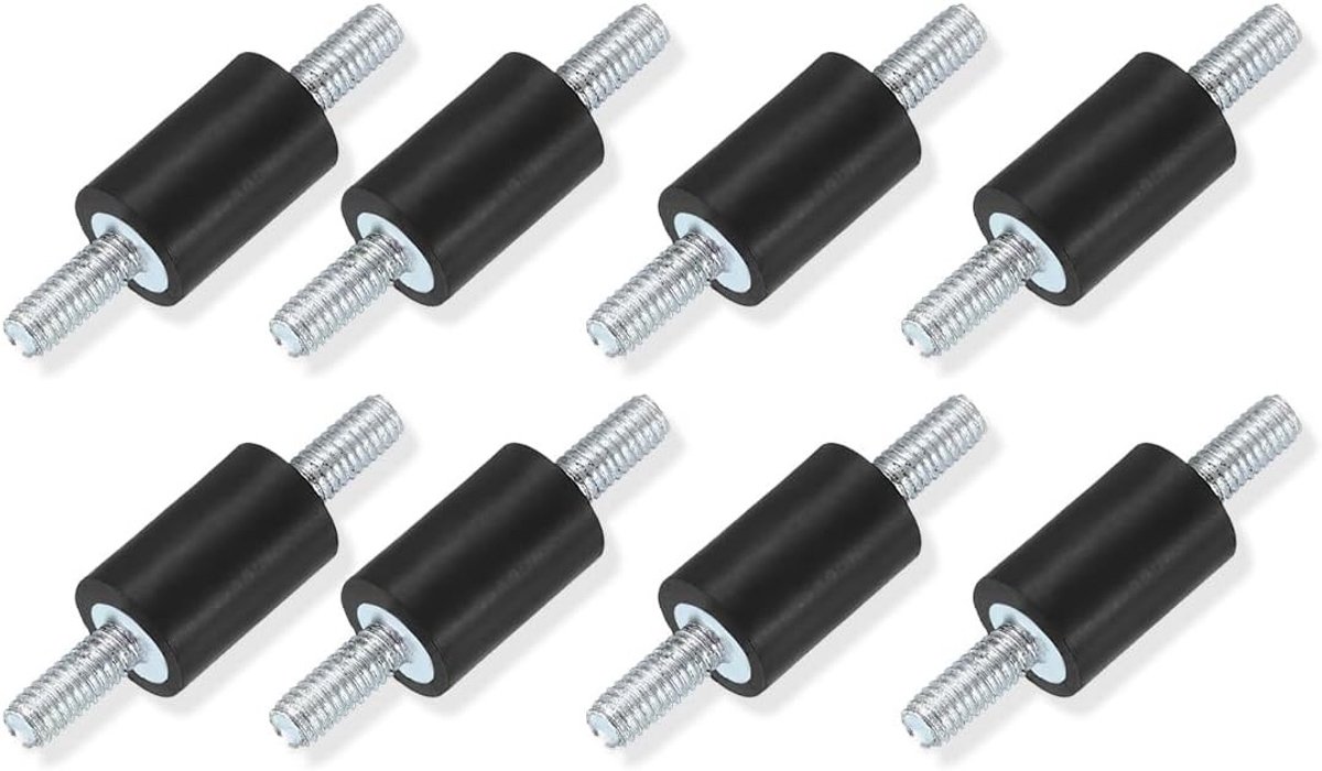 Rubber Vibration Dampers 8 x M4 - Geluidsdempers voor Machines en Apparatuur - Rubber Buffer voor Trillingsisolatie en Stabiliteit 10 x 10 x M4 x 10